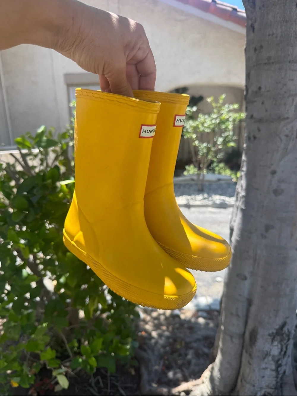 Hunter Yellow Kids Rain Boots - Classic Logo